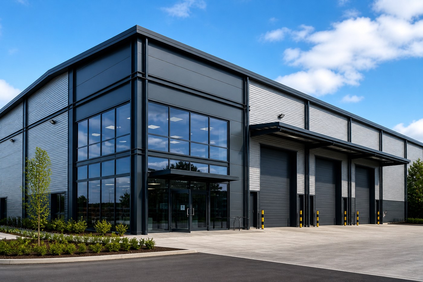 Industrial building with office frontage
