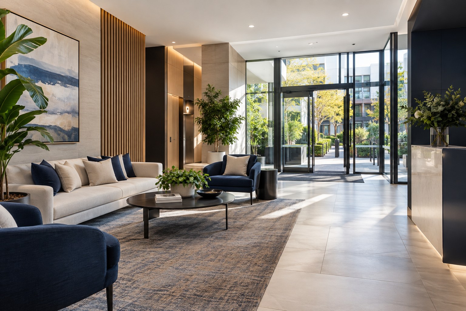 Well presented apartment lobby and common areas
