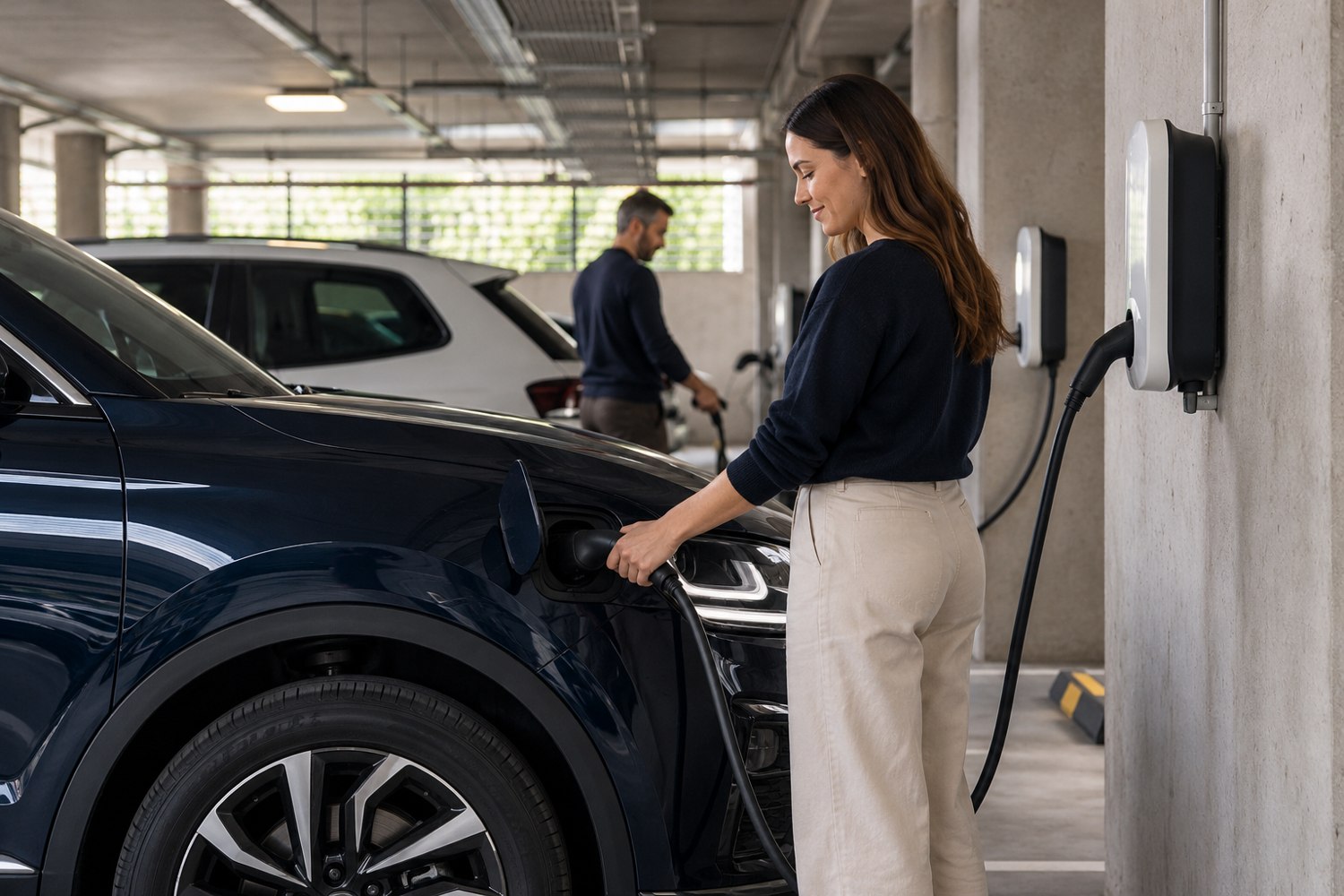 Electric vehicle charging in an apartment basement